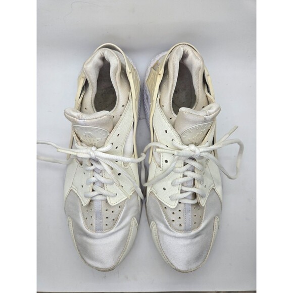 Nike Air Huarache Run Shoes Women's 11 Triple White Athletic Running Sneakers - Picture 3 of 8